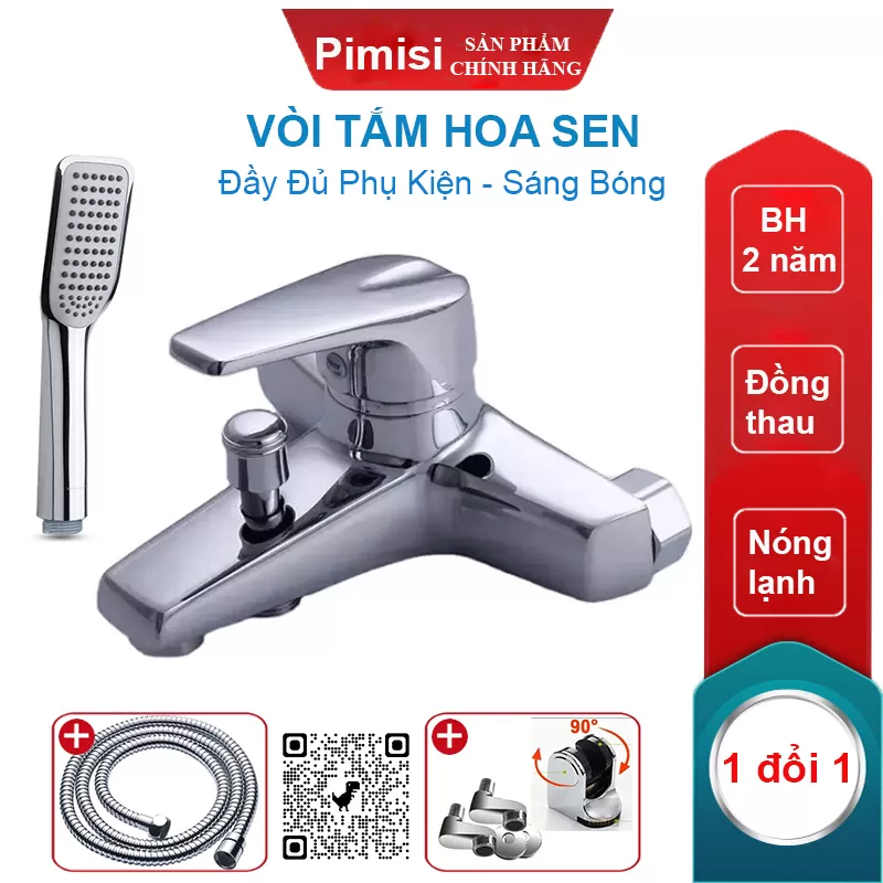 Vòi hoa sen nóng lạnh Pimisi PS-100C gắn tường