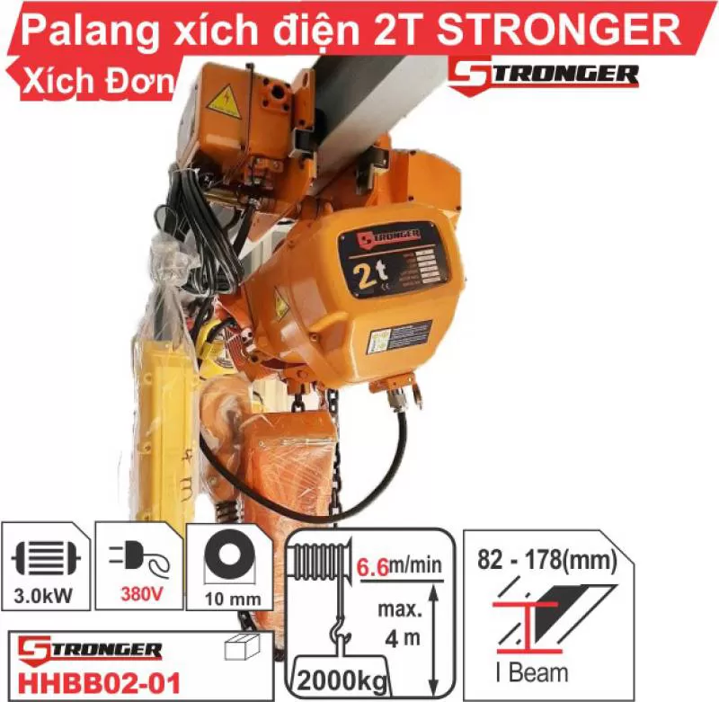 Palang xích điện 2 tấn Stronger (dịch chuyển)