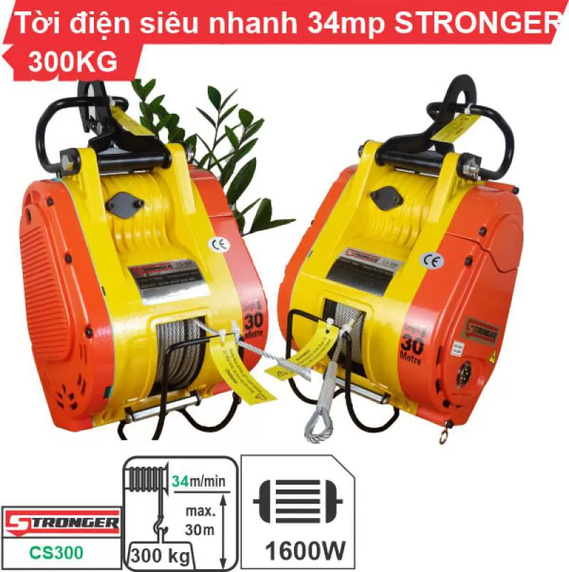 Máy tời điện nhanh 300kg 34m/phút Stronger CS-300