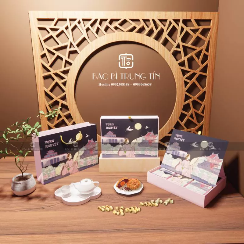 Hộp trung thu Vọng Nguyệt 2023 từ Bao bì Trung Tín