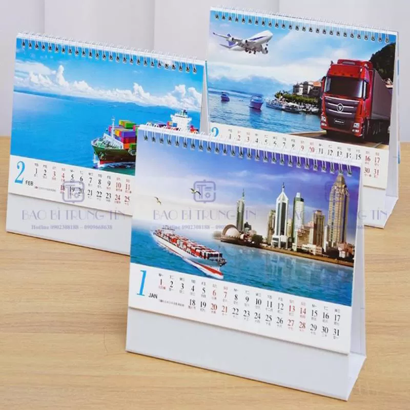Mẫu lịch để bàn 2024 dành cho doanh nghiệp làm quà tặng
