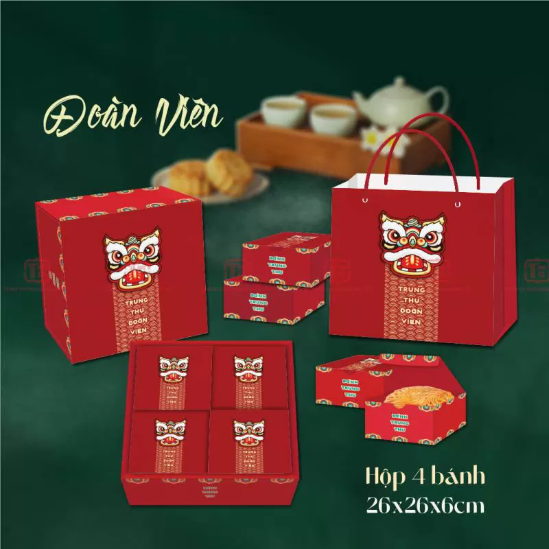 Mẫu hộp trung thu 2023 chủ đề Trung Thu Đoàn Viên