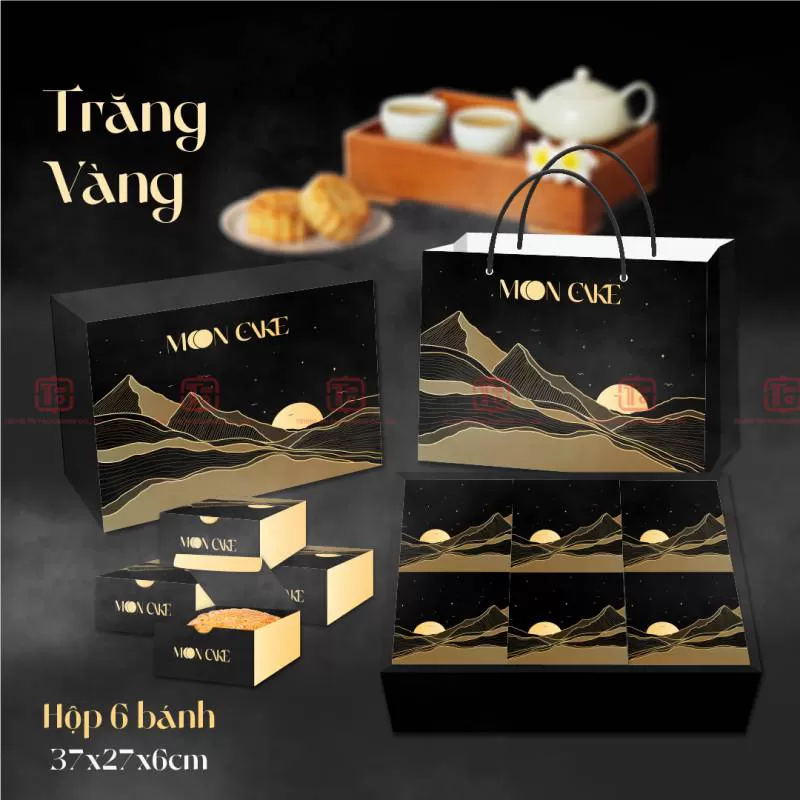 Mẫu hộp trung thu 2023 cao cấp thiết kế chủ đề Moon Cake