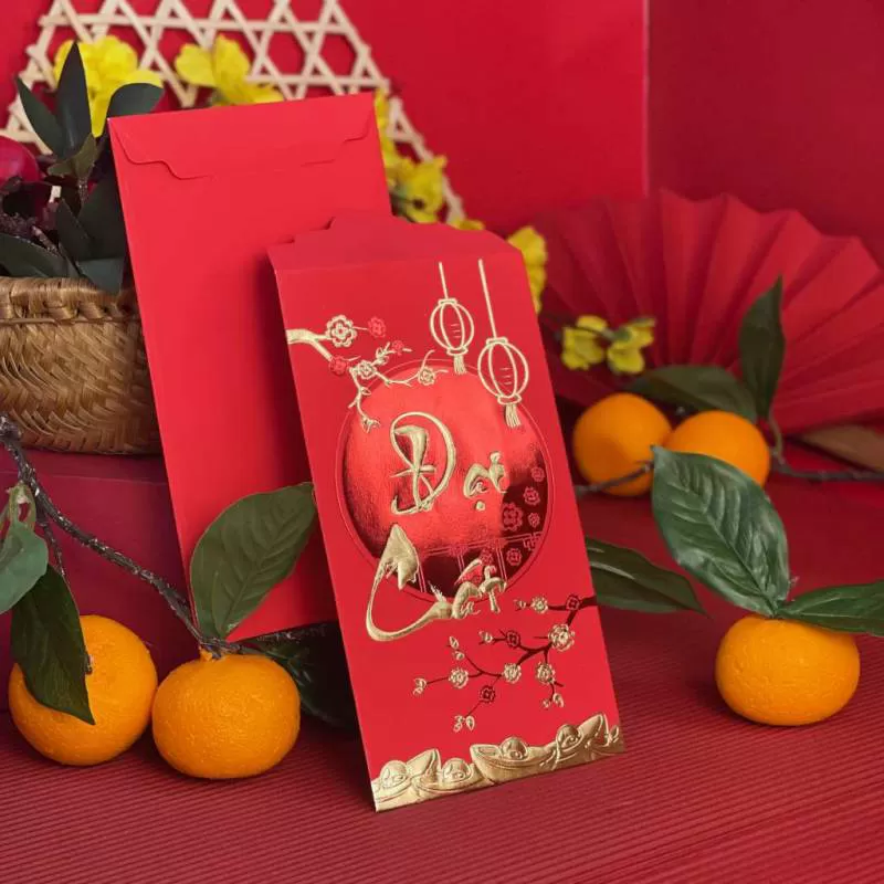 Lì xì truyền thống 2023 Đại Cát ép kim chữ nổi