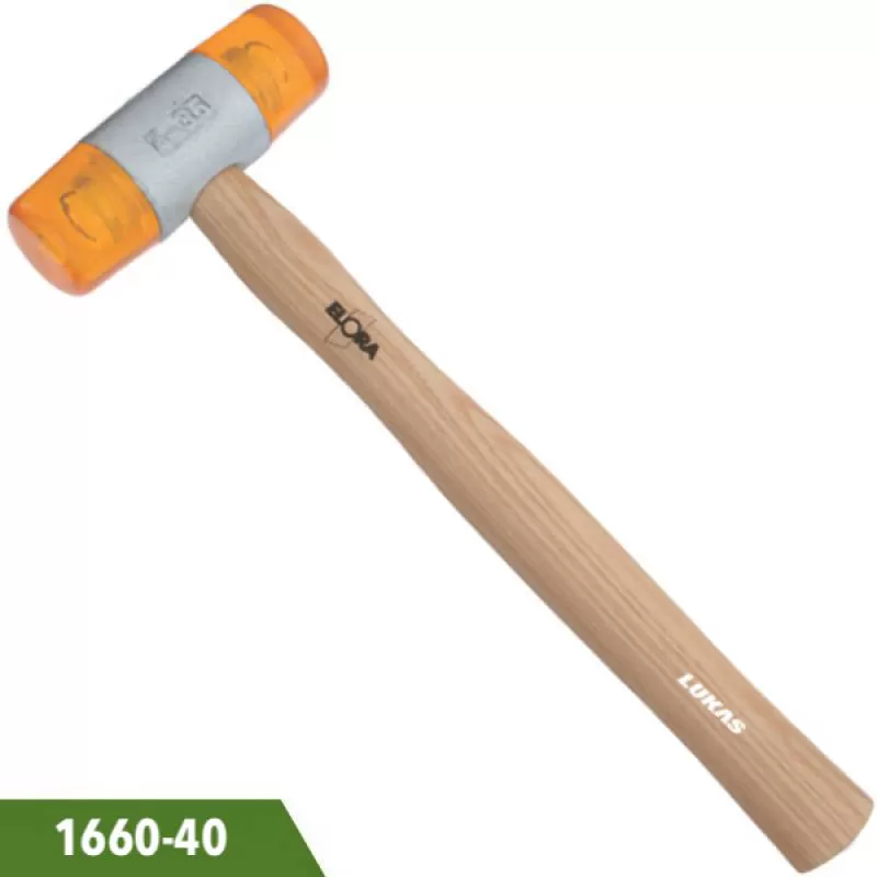 Búa nhựa 2 đầu 40mm 1660-40 Elora Germany, cán gỗ dài 320mm 