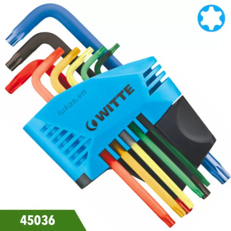 Bộ lục giác sao 8 món từ T9 đến T40, nhiều màu, Witte 45036 
