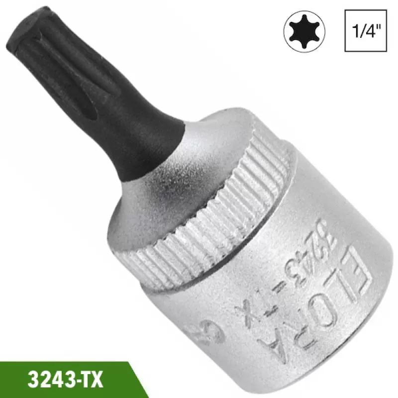 Đầu vít sao từ TX8-TX20, đầu vuông 1/4 inch, Elora 3243-TX