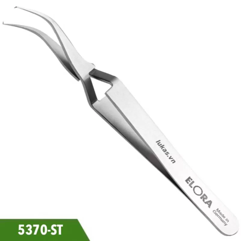Nhíp gắp linh kiện 115mm mũi nhọn cong 5370-ST Elora Germany 