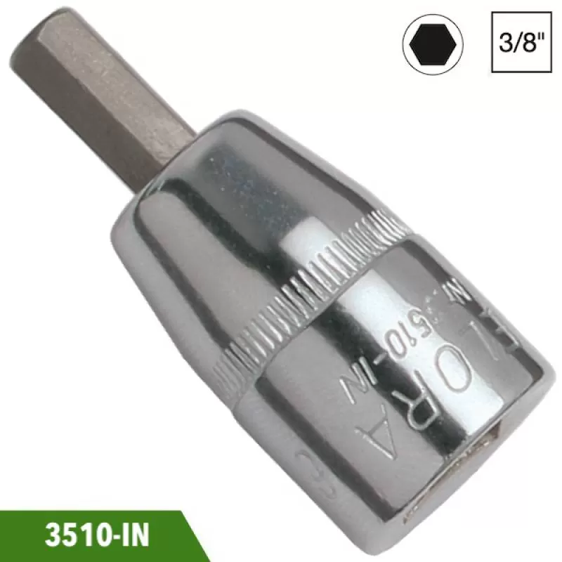 Socket mũi vít lục giác, 3/8 inch, hệ mét và hệ inch, Elora 3510-IN 