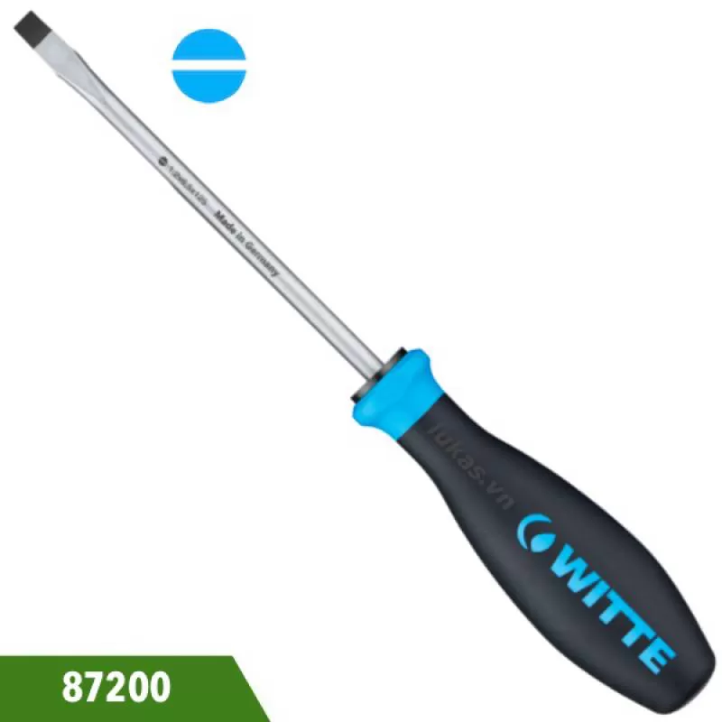 Tua vít dẹt 87200 Witte, cán nhựa đúc, DIN 5264, ISO 2380 