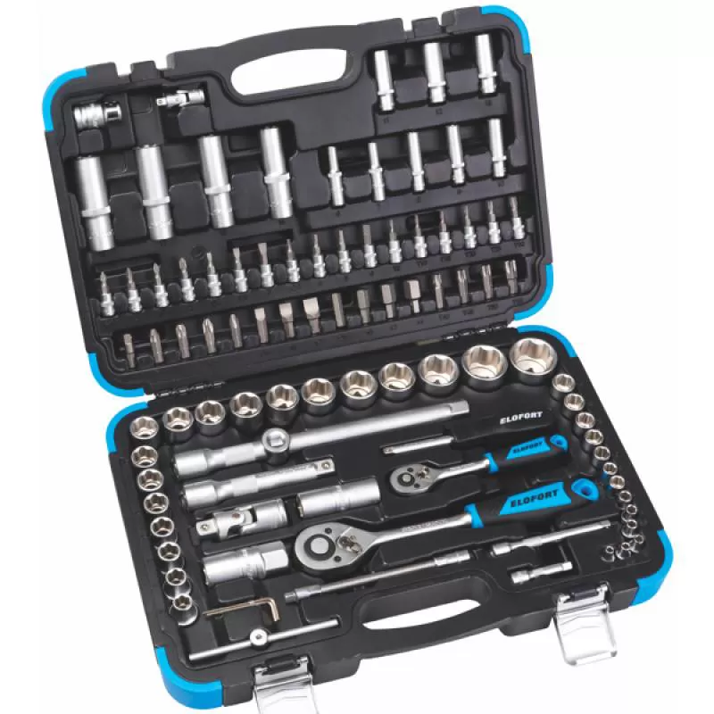 Bộ tuýp 94 chi tiết 16-94, đầu vuông 1/4 và 1/2 inch EloFort Germany 