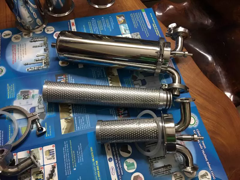 Bộ bình housing lọc khí nóng tách hơi dầu dùng lõi 10-inch 