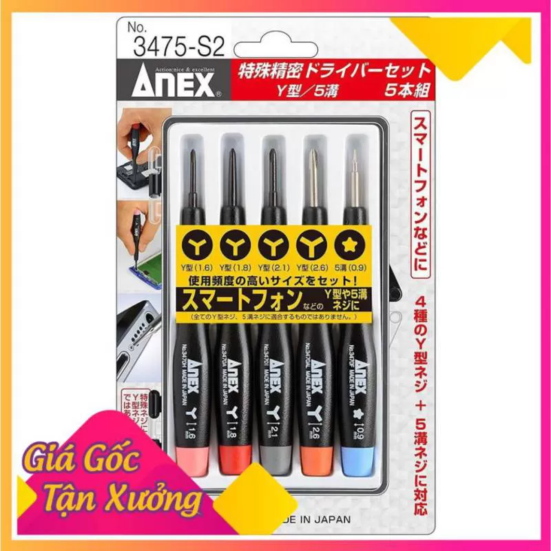 Bộ tô vít mini chữ Y No.3475-S2 Anex