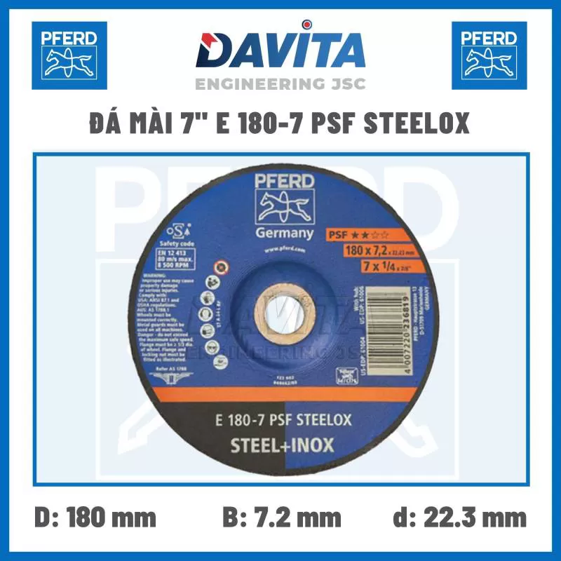 Đá mài 7 inch E 180-7 PSF STEELOX