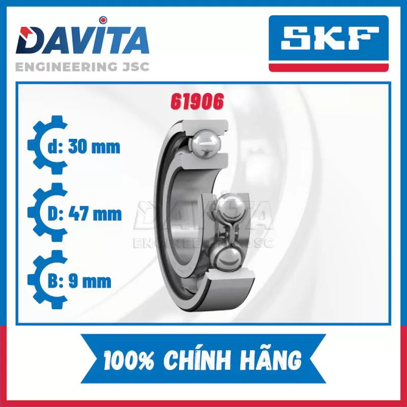 Vòng bi SKF 61906, 61906-2RS1 