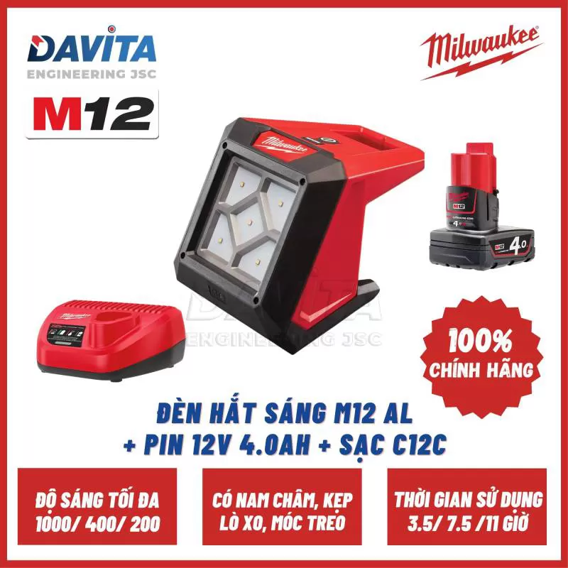 ĐÈN HẮT SÁNG M12 AL 
