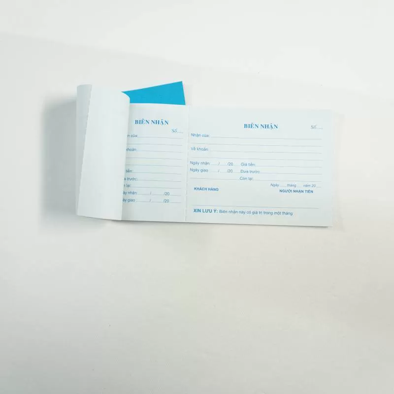 Biên nhận 1 liên trắng