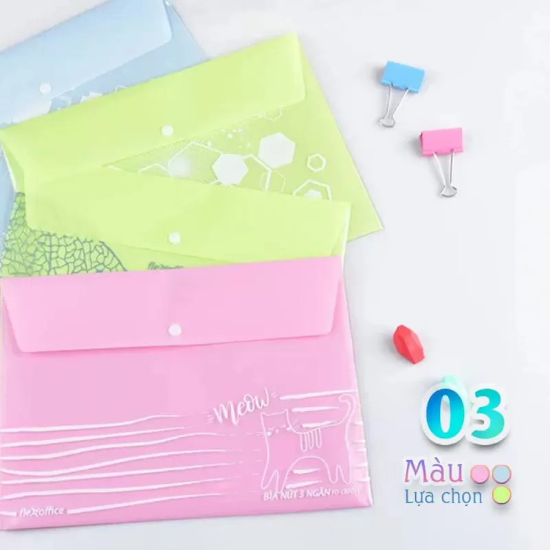 Bìa nút 3 ngăn Thiên Long Flexoffice FO-CBF018 (chứa 130 tờ A4)