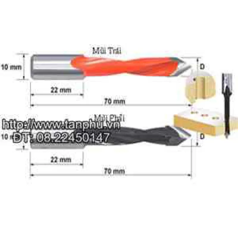 Mũi Khoan TCT Chữ V 8mm 