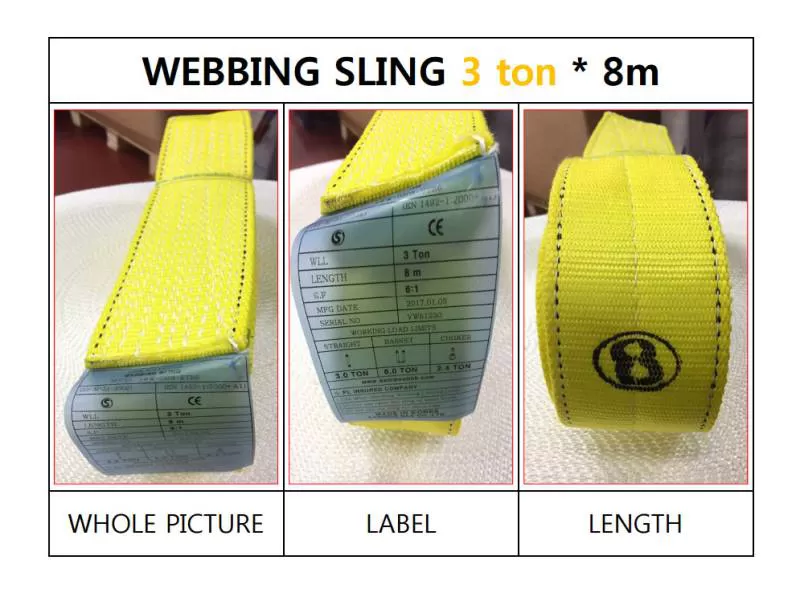 Dây cáp vải cẩu hàng Hàn Quốc 3 Tấn x8M 