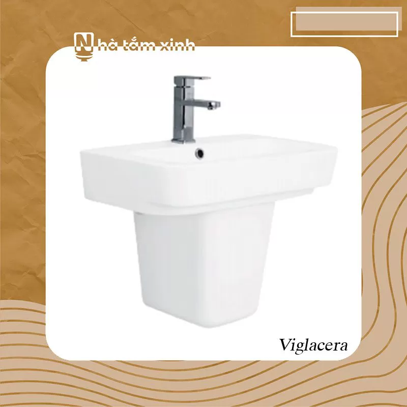 Chậu rửa + chân treo tường Viglacera V50 (VI50) 