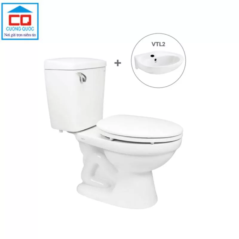 Bồn cầu két rời Viglacera VI44 giá rẻ cho công trình, thiết bị vệ sinh giá rẻ