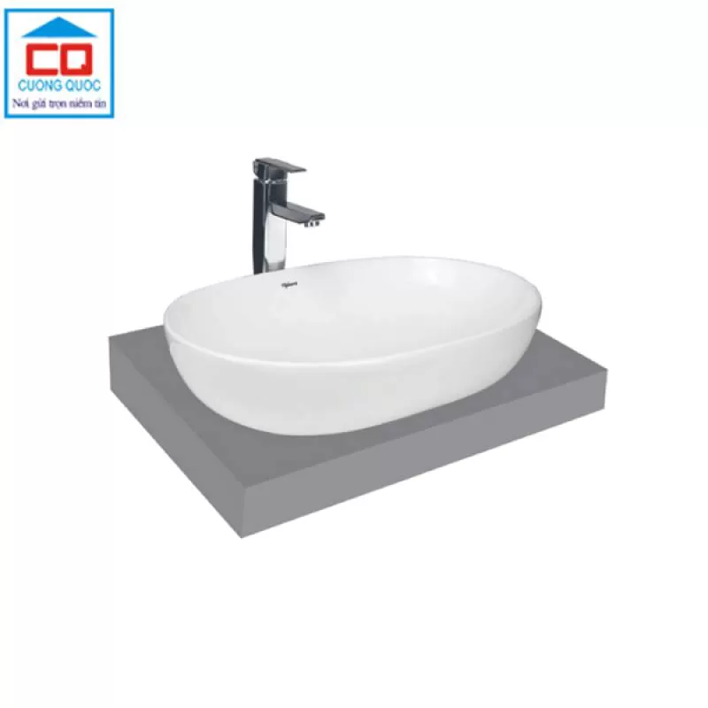 Chậu đặt dương vành bàn đá Viglacera CD15, thiết bị vệ sinh giá rẻ