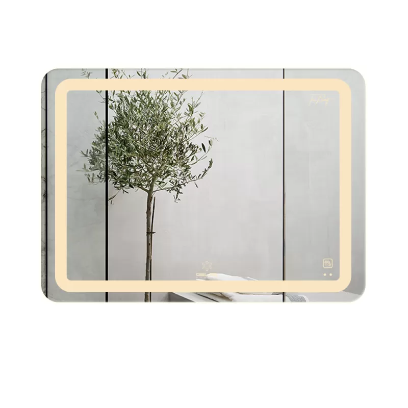 Gương led chữ nhật 80x60cm GLS Q35R65 ánh sáng trong hoa văn