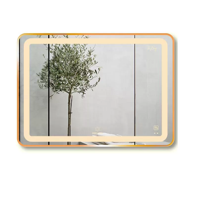 Gương led chữ nhật 80x60cm GLS ánh sáng trong khung viền nhôm