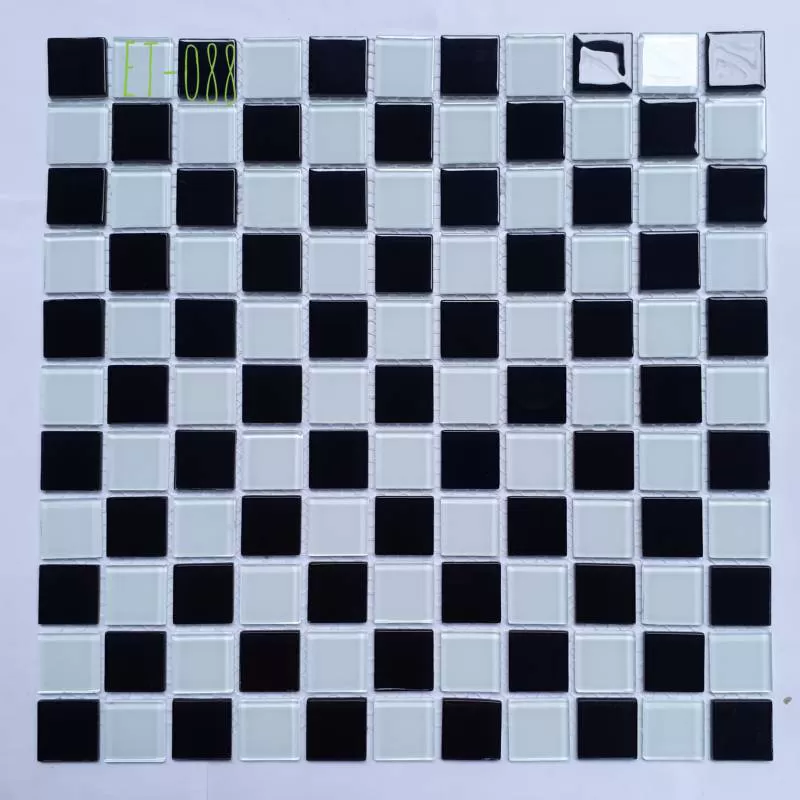 Gạch Mosaic Thủy Tinh Ốp Lát Trang Trí 25*25*3.8mm Trộn Màu ET-088 