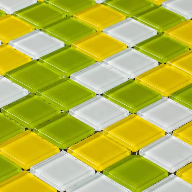 Gạch Mosaic Thủy Tinh Ốp Lát Trang Trí 25*25*3.8mm Trộn Màu ET-095 