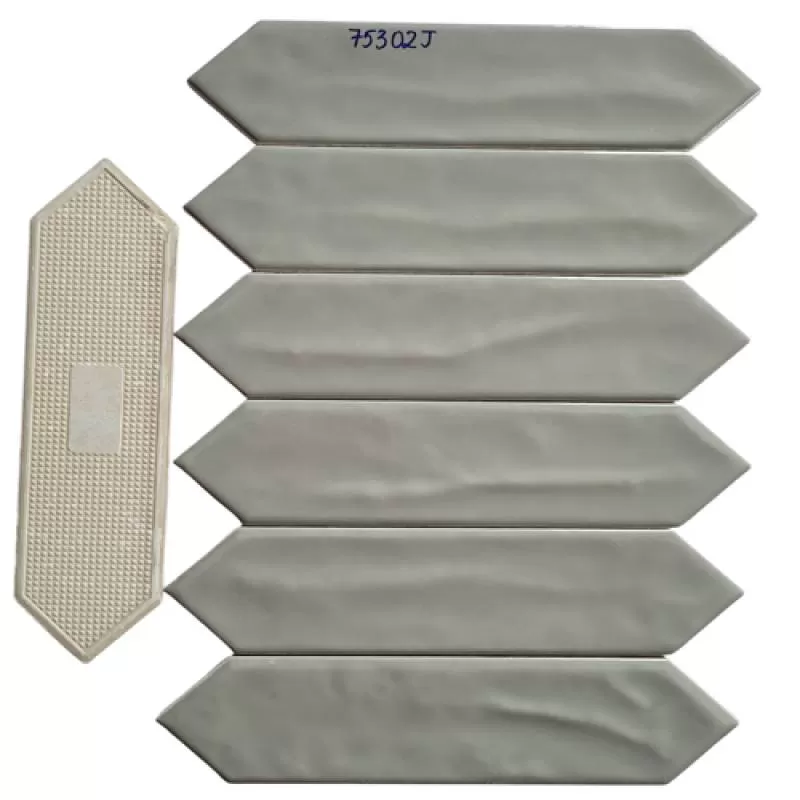 Gạch thẻ khuôn xám nhạt bóng 4 cạnh hai bên 75*300 VP75302J 