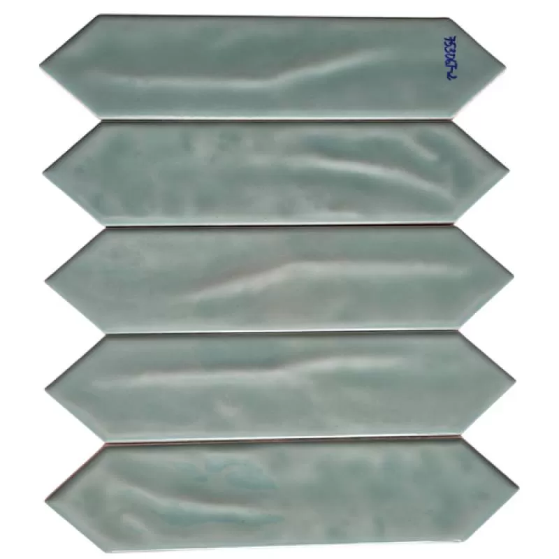Gạch thẻ khuôn xanh lá bóng 4 cạnh hai bên 75*300 BD VP75306J-2 