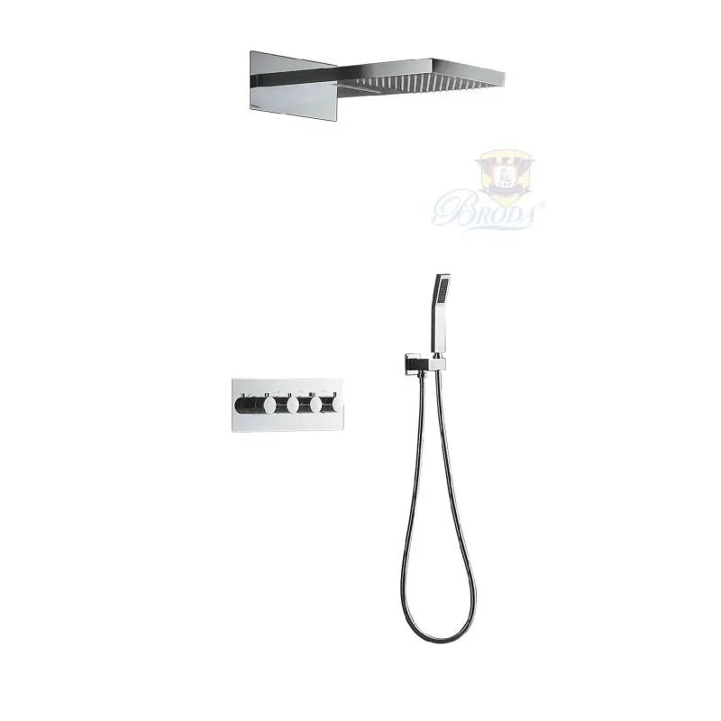 Sen tắm âm tường nóng lạnh mạ croom FAHKLER HI05006T 