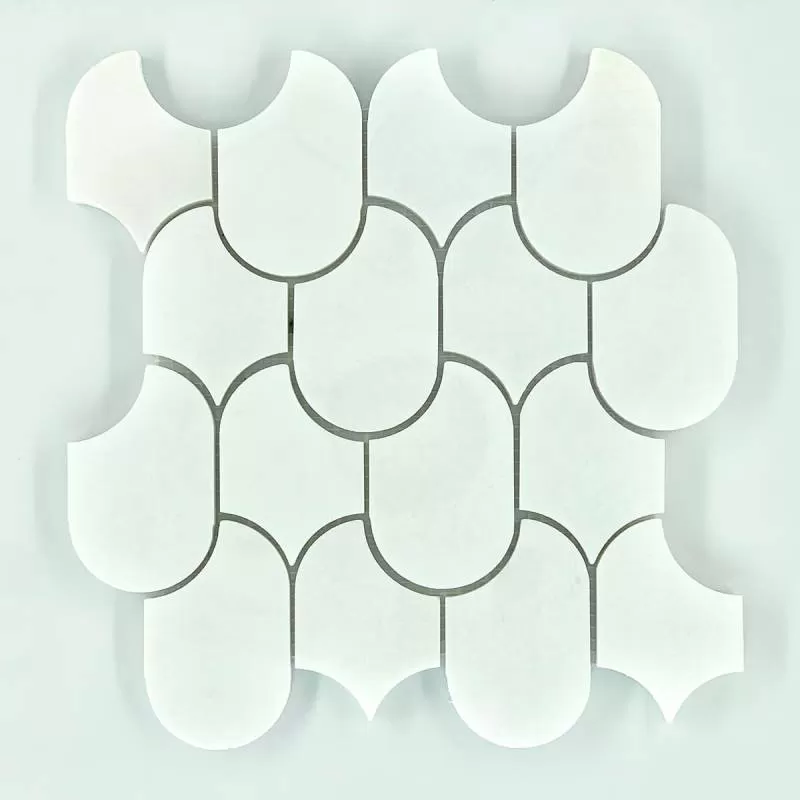 Fin Pure White Marble Mosaic