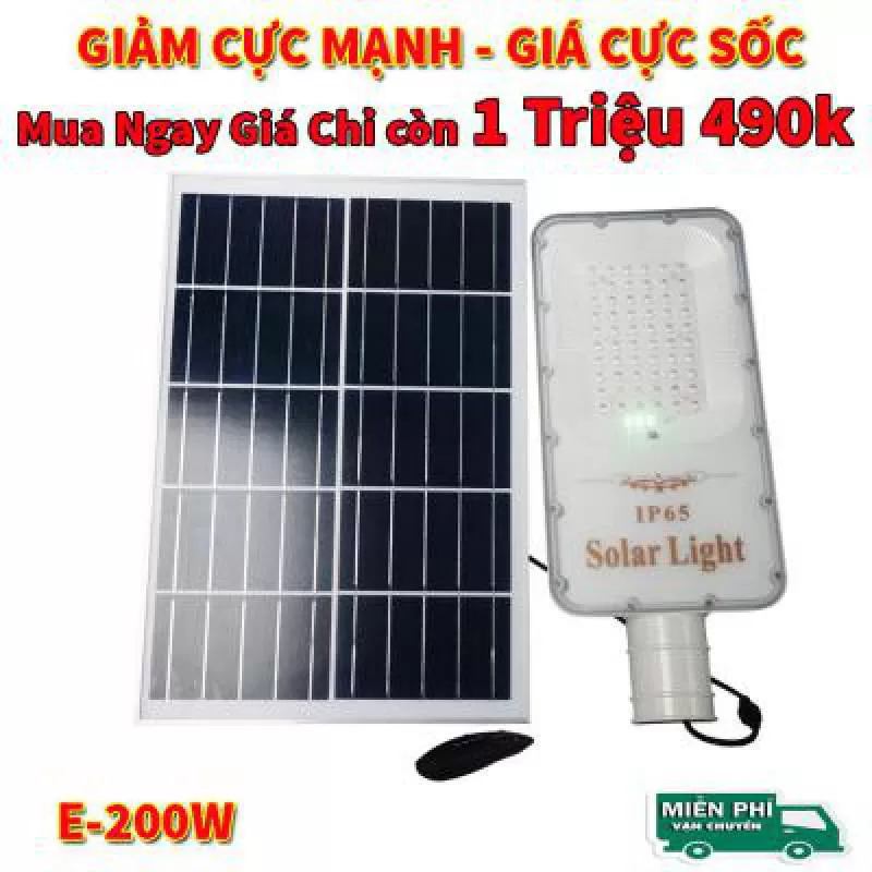 [Giảm giá chỉ hôm nay] Đèn đường năng lượng mặt trời 200W siêu sáng Solarlight - E200