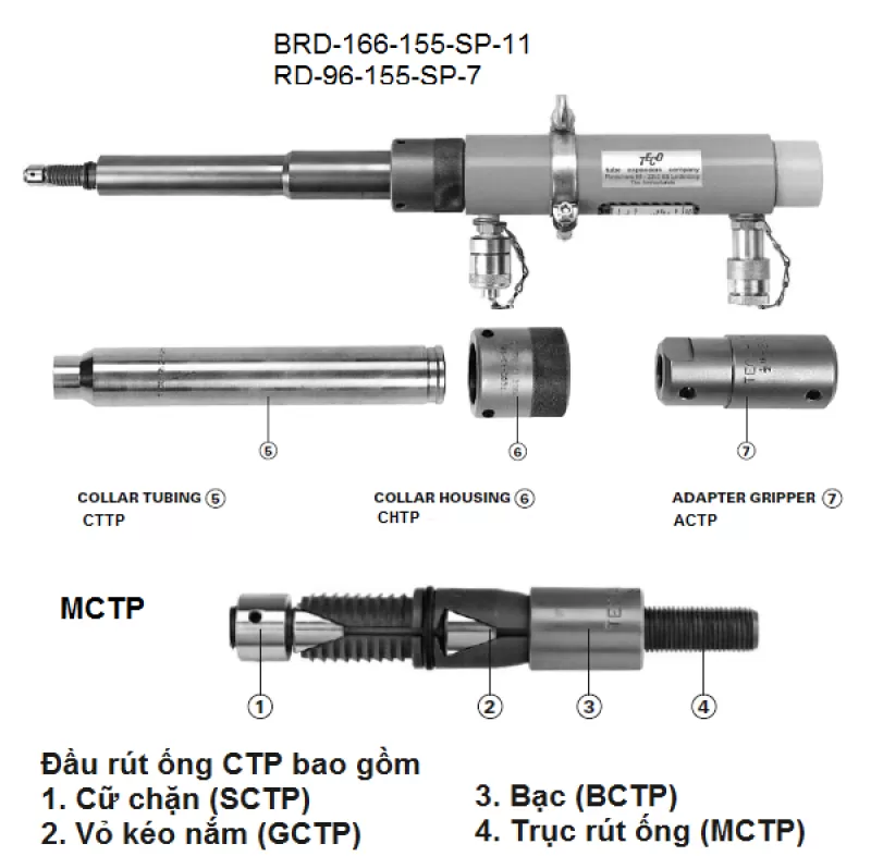 Đầu rút ống TEC-CTP-38 