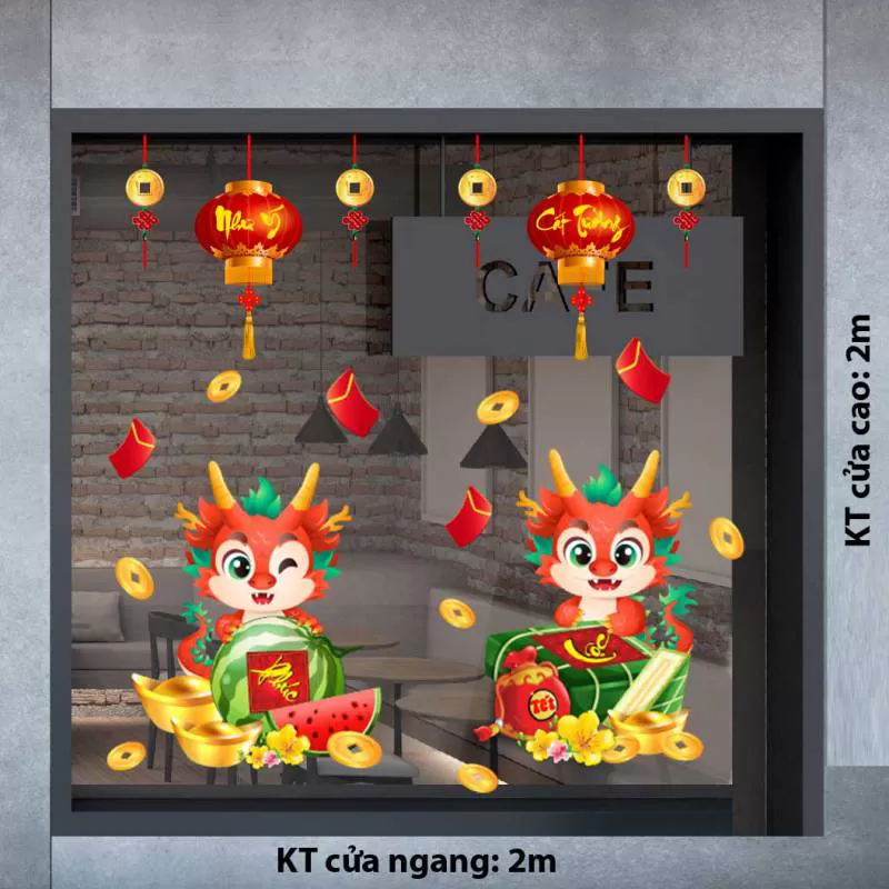 ĐỊA CHỈ BÁN DECAL DÁN KÍNH TRANG TRÍ TẾT HẢI CHÂU