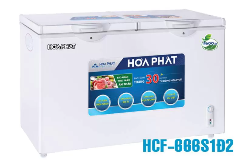 HCF 666S1Ð2, Tủ đông Hòa Phát 352 lít 1 ngăn dàn Đồng 