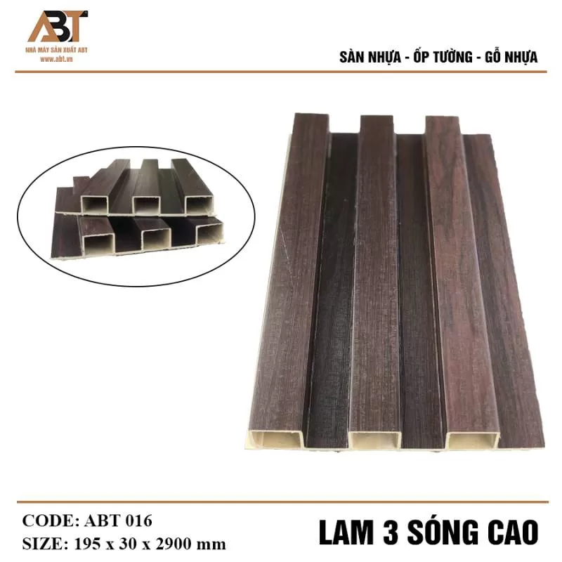 Lam 3 sóng CAO - ABT 016 - có phim (KT195*30*2900mm)