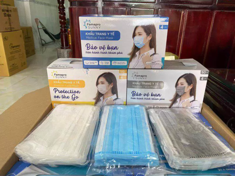 KHẨU TRANG KHÁNG KHUẨN SUNNY TRẮNG 4 LỚP CAO CẤP
