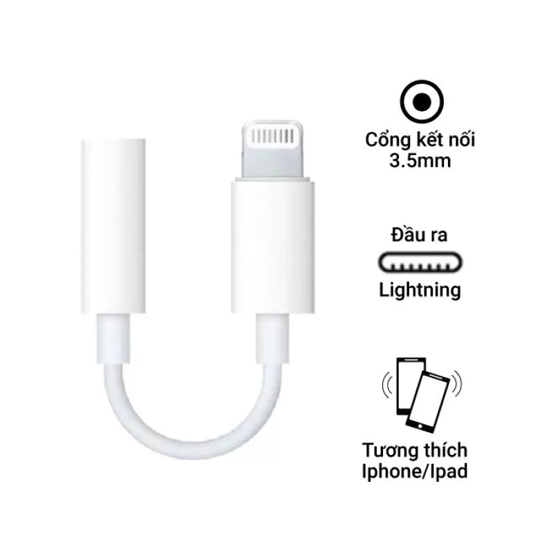Cáp Chuyển Tai Nghe Từ Cổng Lightning Ra Jack 3.5mm 