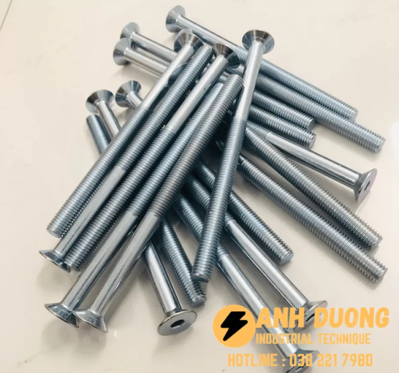 Bulong lục giác chìm đầu côn M10x150mm – Mạ Kẽm 