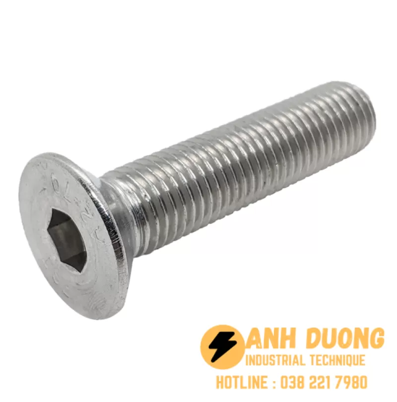 Bulong Lục giác chìm đầu côn inox 304 M16x80 DIN 7991 