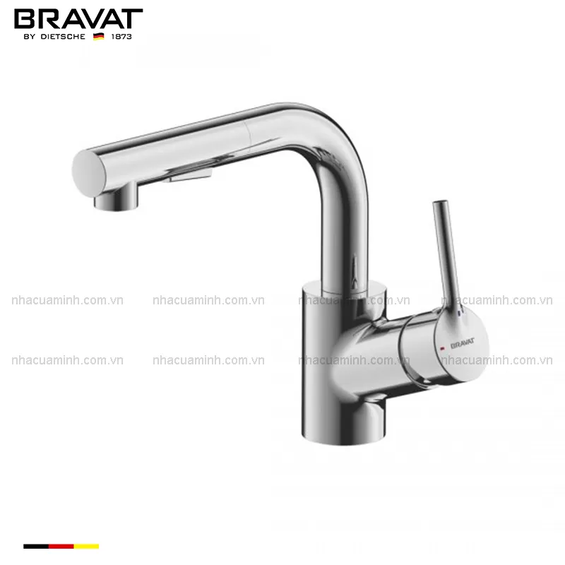 Vòi chậu lavabo rút dây Bravat F1172217CP-4