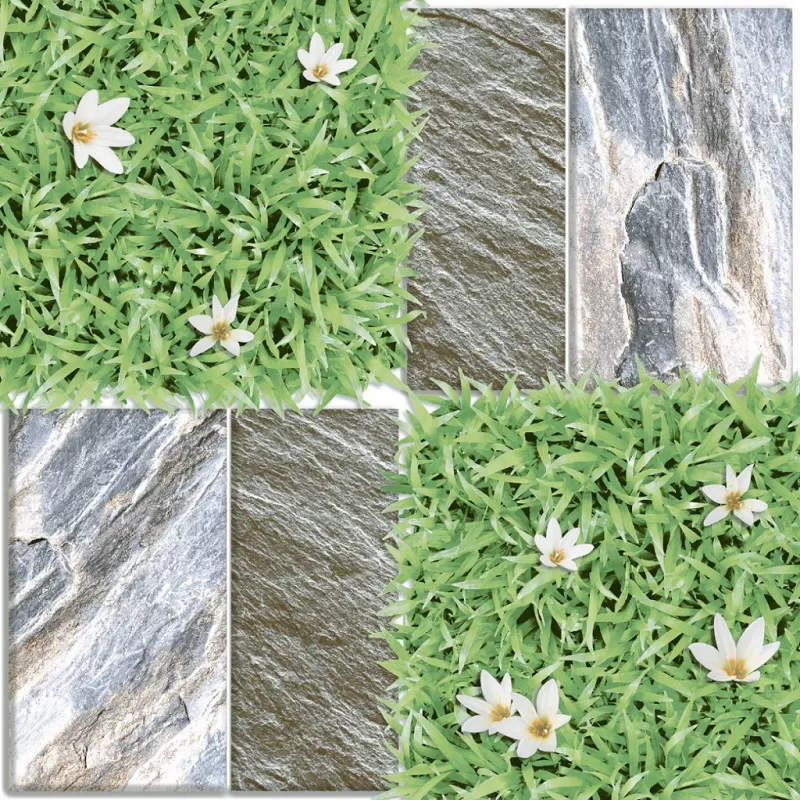 Gạch ốp lát sân vườn ngoài trời Prime 50x50 cỏ sỏi 9608 
