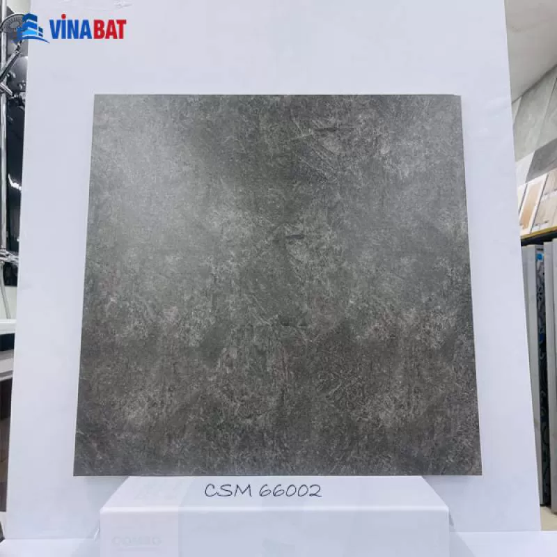 Gạch lát nền Grand 60x60cm CSM66002 granit vân xi măng ghi đậm men matt 