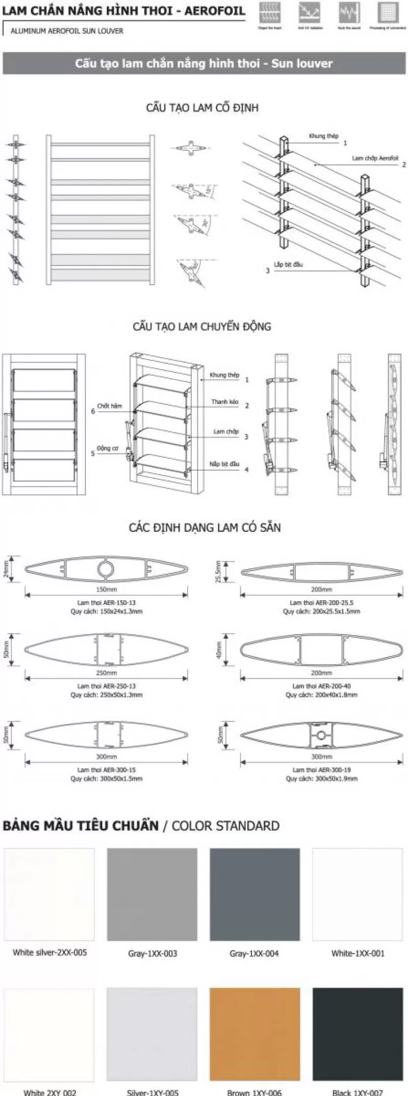 Lam nhôm Austrong hình thoi 250-50 