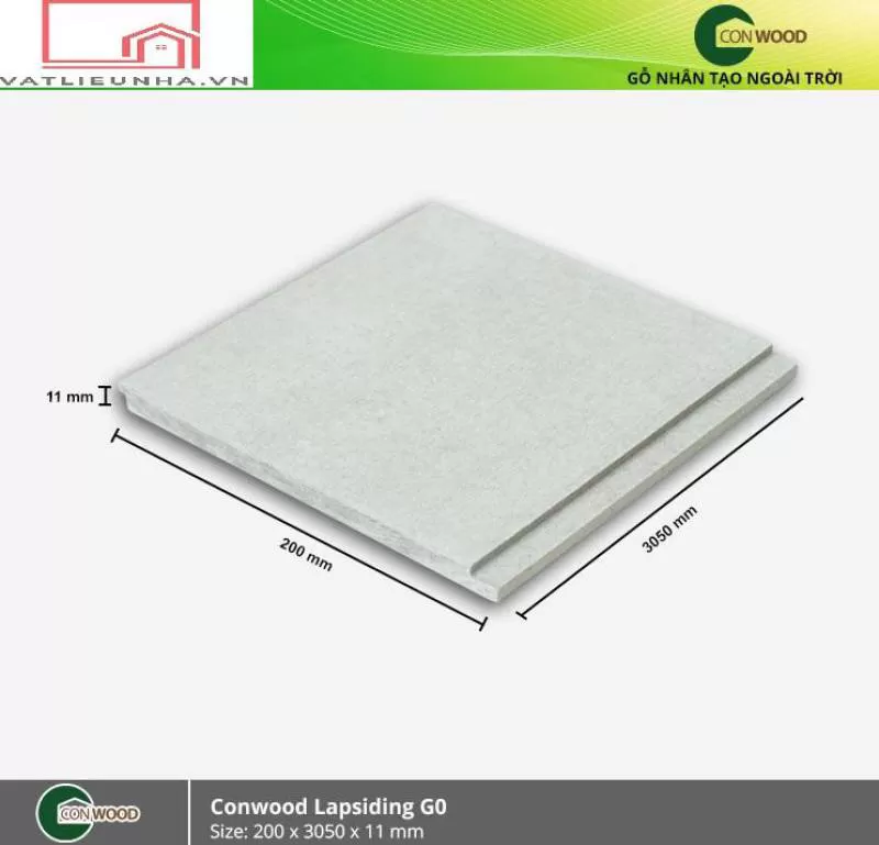 Thanh ốp tường CONWOOD siding 8 3050mm x 200mm x 8mm 