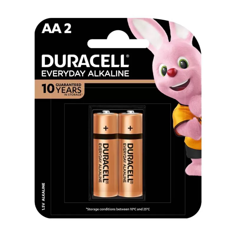 Pin Kiềm Duracell Everyday AA, Vỉ 2 Viên, 1.5V 